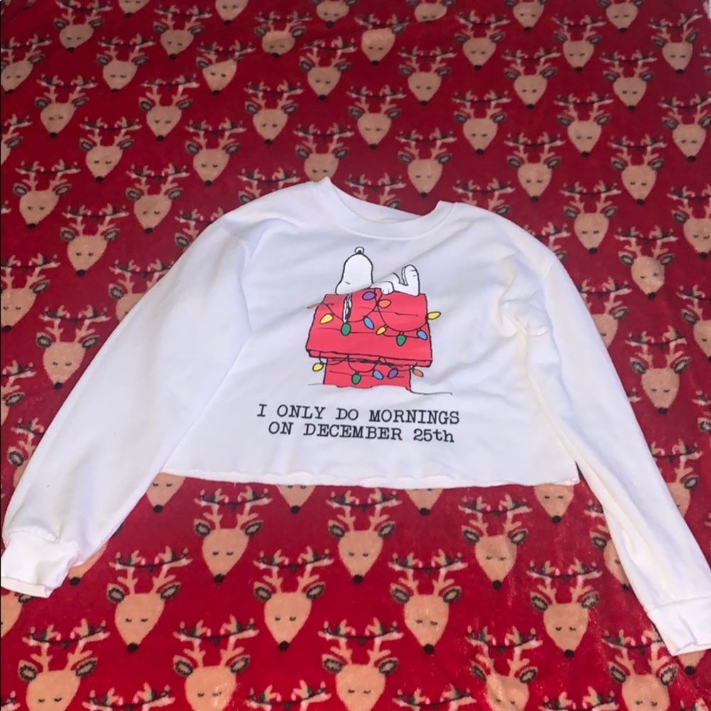 Christmas cropped pajama top